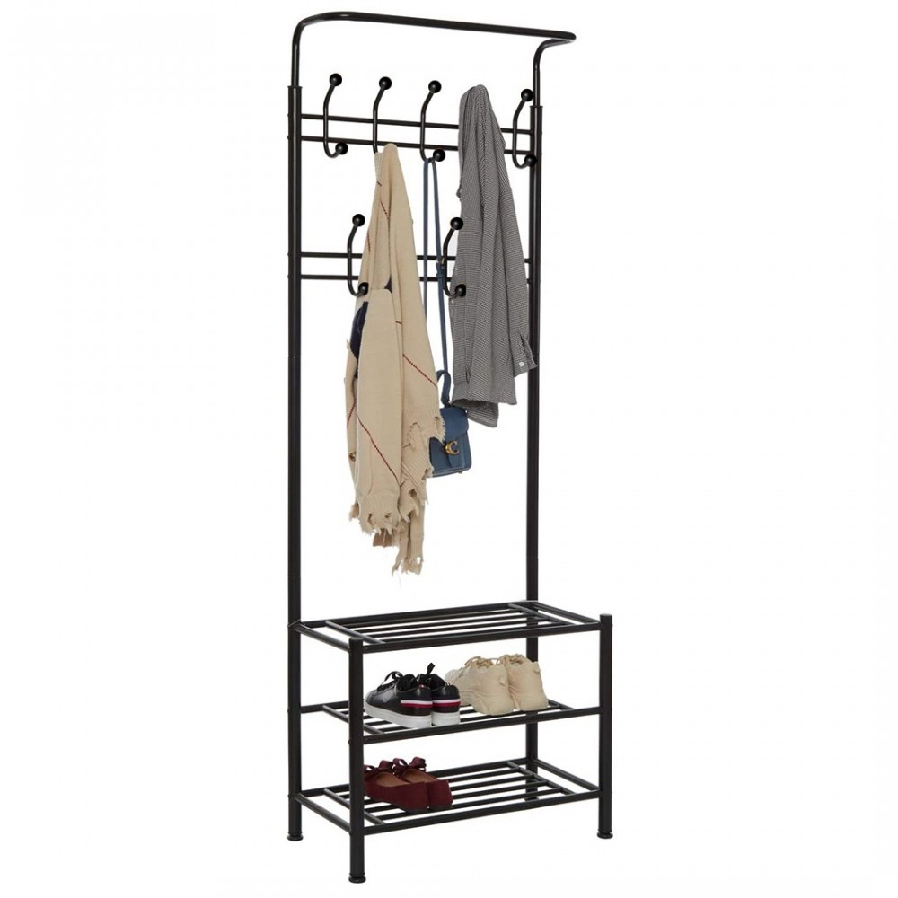 Portemanteau NOIR avec porte-chaussures pour le...