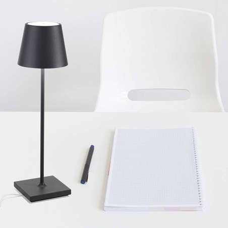Lampe de table à led rechargeable par USB allumage contact lumière chaude H38cm