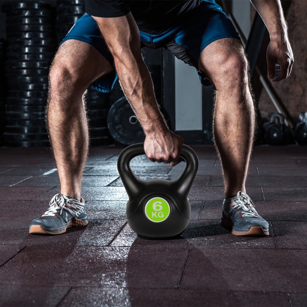 Kettlebell fitness 6kg en pvc 186953 avec sable...