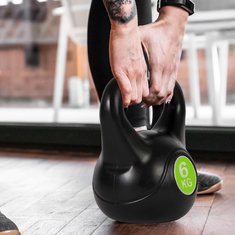 Kettlebell fitness 6kg en pvc 186953 avec sable...