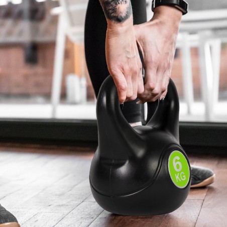 Kettlebell fitness 6kg en pvc 186953 avec sable et poignée anti-rayures