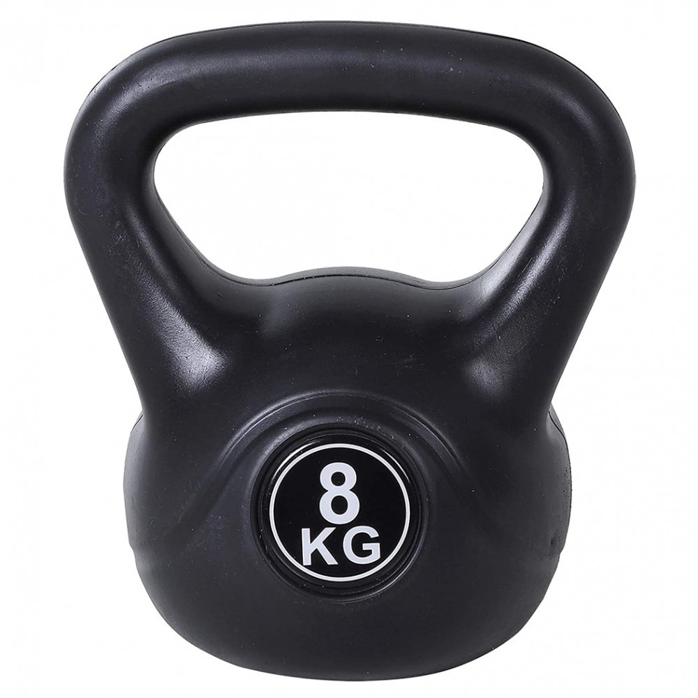 Kettlebell fitness 8kg en pvc 186960 avec sable et poignée anti-rayures