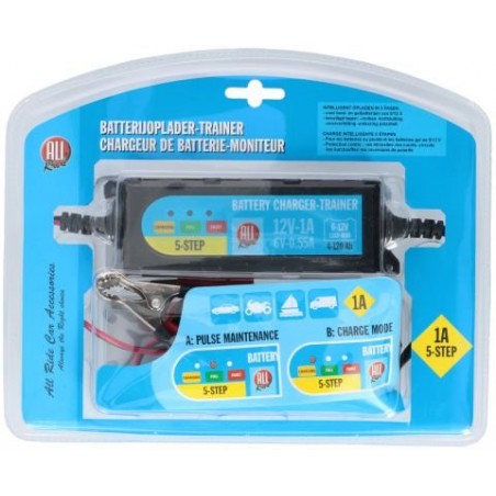 AllRide 487373 Chargeur de batterie et mainteneur 6 12V 1A Gel et plomb