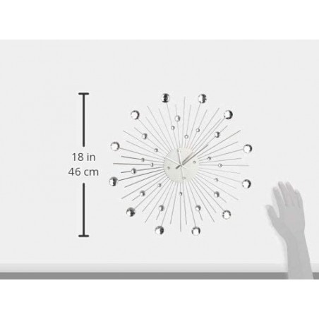 Horloge murale en métal 793165 50cm étoile de cristal Décoration maison