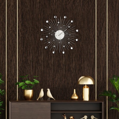 Horloge murale en métal 793165 50cm étoile de cristal Décoration maison