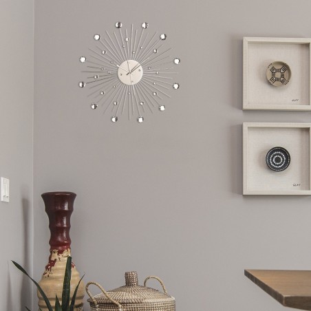 Horloge murale en métal 793165 50cm étoile de cristal Décoration maison