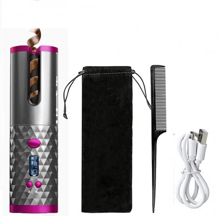 Fer à friser automatique sans fil 945126 Boucles Ondulations USB Rechargeable