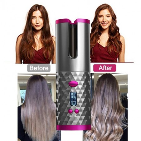 Fer à friser automatique sans fil 945126 Boucles Ondulations USB Rechargeable