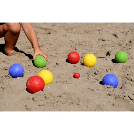Jeu de pétanque 8 boules 4 couleurs différentes en plastique 010637 boule blanc