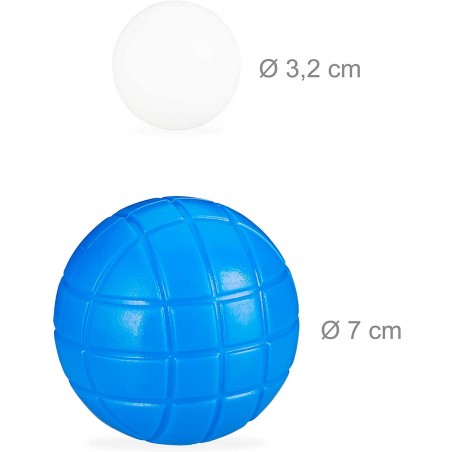 Jeu de pétanque 8 boules 4 couleurs différentes en plastique 010637 boule blanc