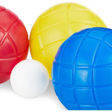 Jeu de pétanque 8 boules 4 couleurs différentes en plastique 010637 boule blanc