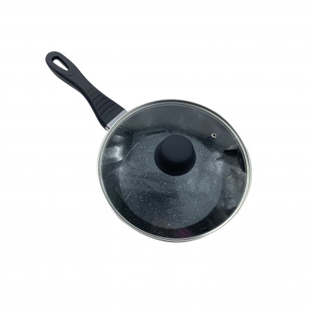 Batterie 14 pcs DGBAVARIA 255019 casseroles poêles en pierre avec louches NOIR