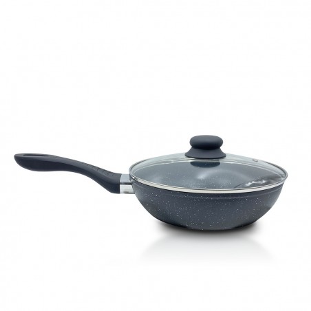 Batterie 14 pcs DGBAVARIA 255019 casseroles poêles en pierre avec louches NOIR