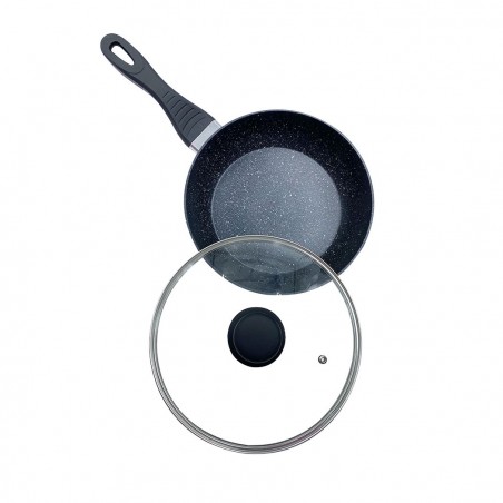 Batterie 14 pcs DGBAVARIA 255019 casseroles poêles en pierre avec louches NOIR