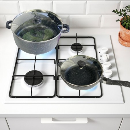 Batterie DGBAVARIA 120008 à induction en pierre antiadhésive 30 pcs avec louches