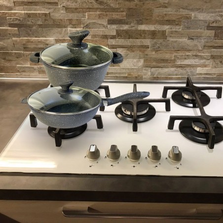 Set Batterie DGBAVARIA 120018 en pierre antiadhésive 25 pcs avec louches