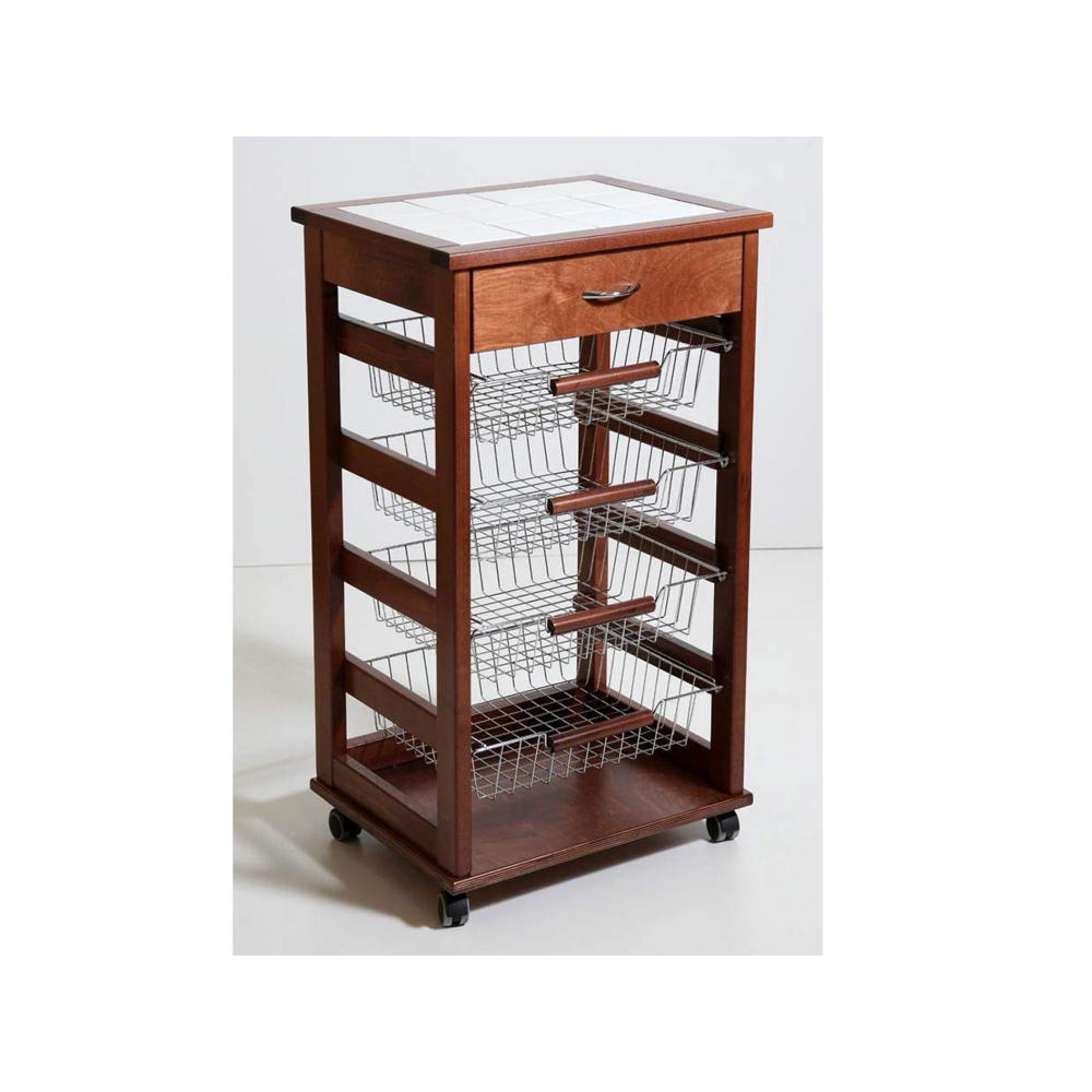 380038 Chariot en bois de hêtre Vesuvio avec...