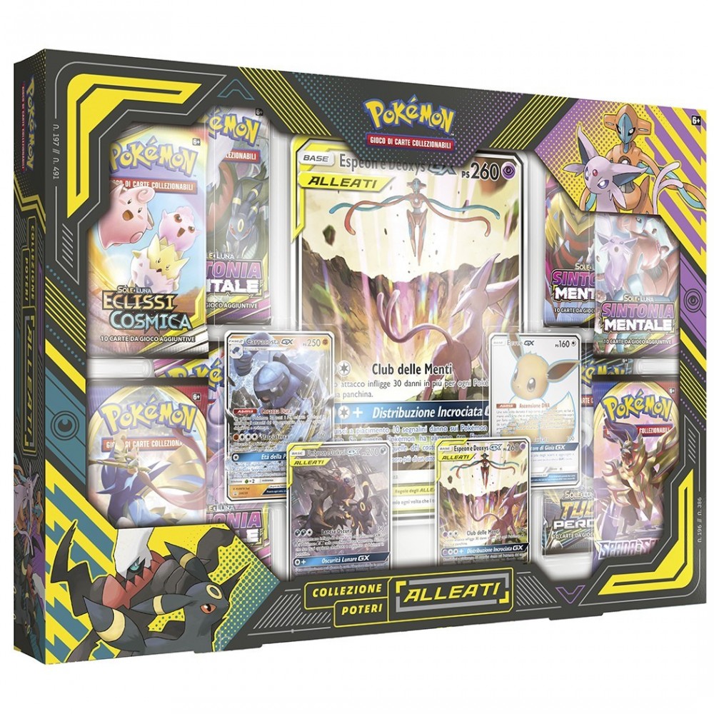 309977 Pokemon Collection Allied Powers Jeu de cartes  Espeon et Deoxys italien