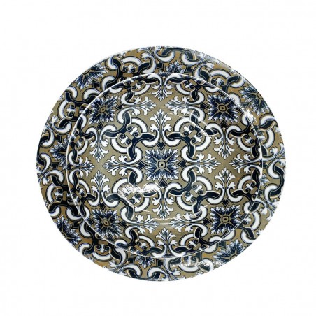 408011 Vaisselle 18 pcs FELICIA assiette plate, creuse en porcelaine