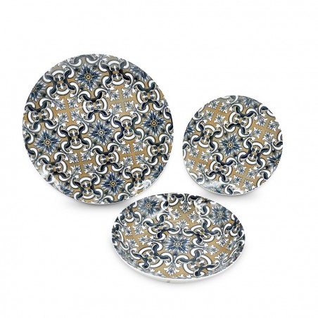 408011 Vaisselle 18 pcs FELICIA assiette plate, creuse en porcelaine