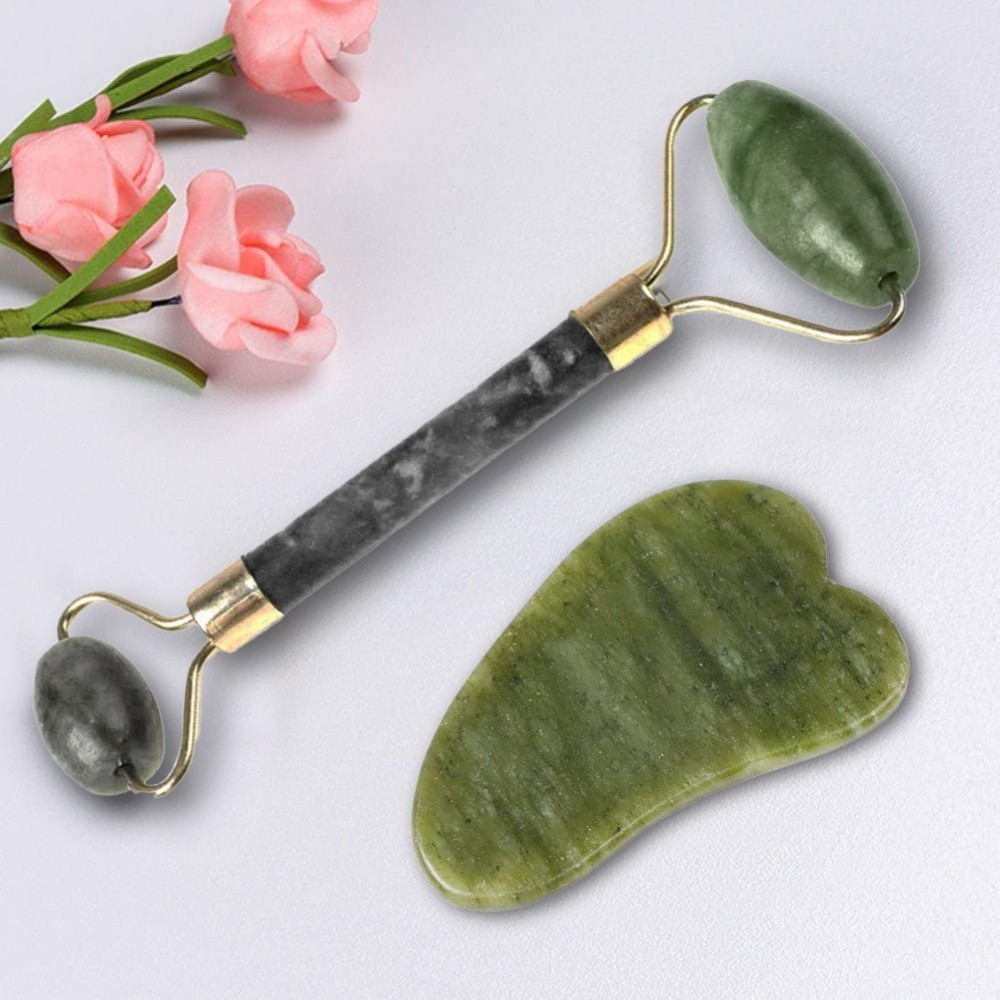 210689 Masseur à rouleaux jade pour le visage...