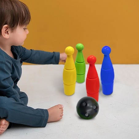 Art.221754 Set de bowling avec 8 quilles et 1 boule plastique noire