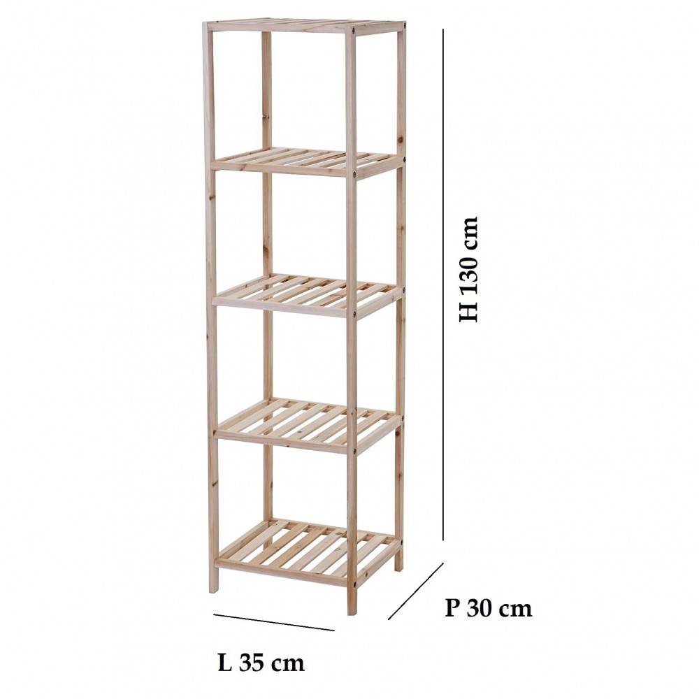 636406 5 étagères en bois de sapin meuble pour...