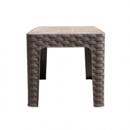 Table basse de jardin MONACO effet rotin marron en résine polypropylène