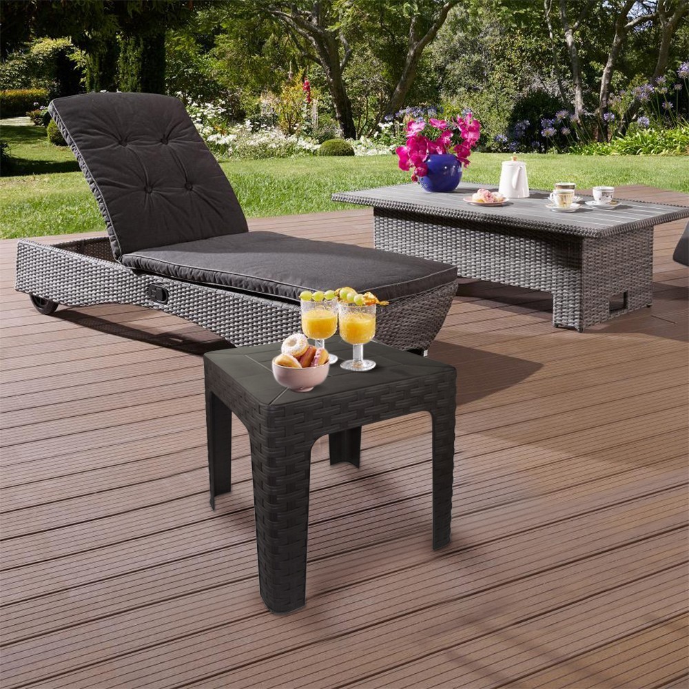 Table basse de jardin MONACO effet rotin marron...