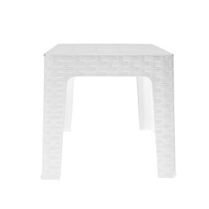 Table basse de jardin MONACO effet rotin blanche en...