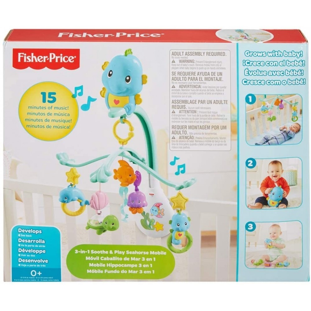 Fisher Price Fishes Mobile 3-en-1 pour lit de...