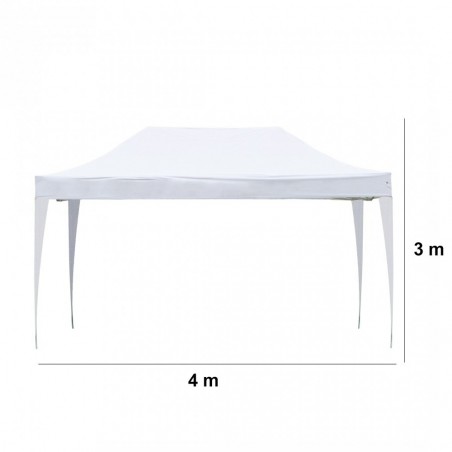 770589 Belvédère Helios tissu en polyéthylène structure en fer 3x4 mt BLANC