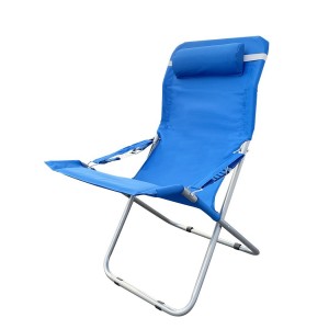 660187 Chaise longue de plage pliante et rembourrée en métal avec coussin