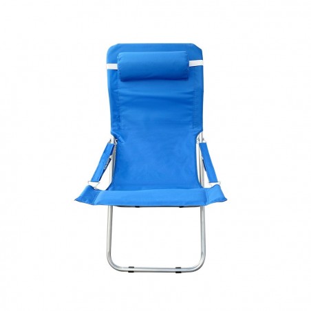 660187 Chaise longue de plage pliante et rembourrée en métal avec coussin