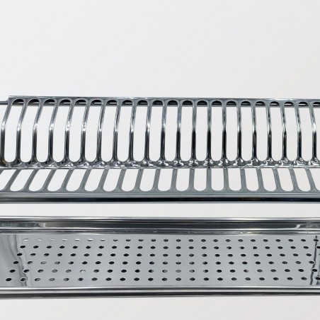 Égouttoir à vaisselle avec plateau et ressort 76 cm en acier inoxydable