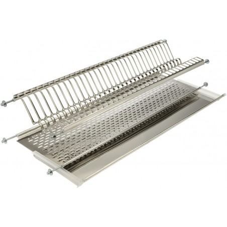 Égouttoir à vaisselle avec plateau et resort 86 cm en acier inoxydable