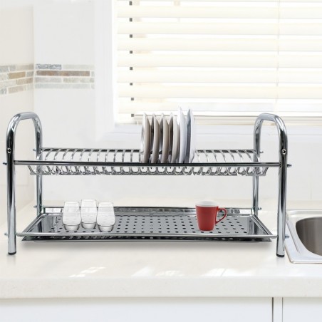 Égouttoir à vaisselle fixe en acier inoxydable 80cm avec égouttoir