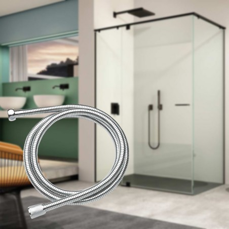 Tube flexible 2mt en Métal 329764 Rechange Universel pour Pomme de douche