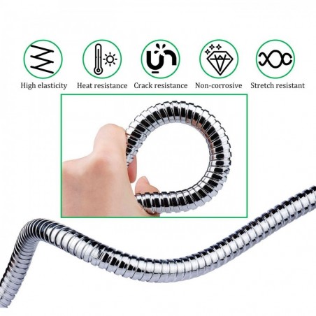 Tube flexible 2mt en Métal 329764 Rechange Universel pour Pomme de douche