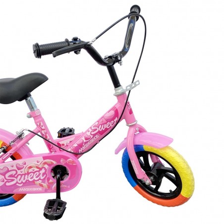 B057 Vélo magique pour enfants taille 12 avec des roues 3-4 ans couleur Rose