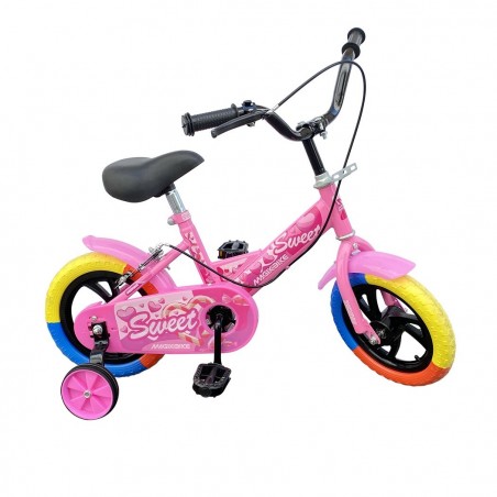 B057 Vélo magique pour enfants taille 12 avec des roues 3-4 ans couleur Rose