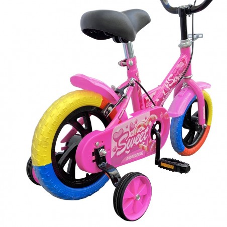 B057 Vélo magique pour enfants taille 12 avec des roues 3-4 ans couleur Rose
