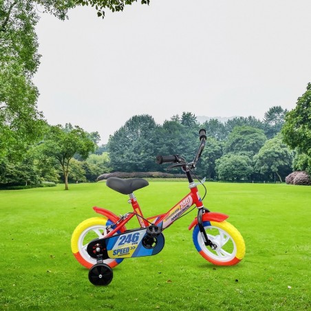 B056 Vélo magique pour enfants taille 12 avec roues 3-4 ans Couleur rouge