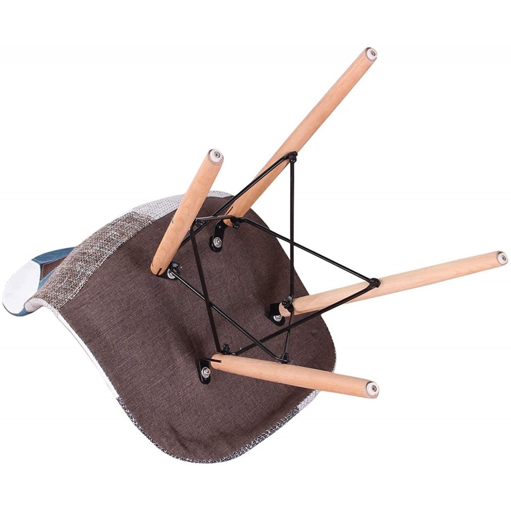 Chaise fantaisie BLEU patchwork  48x54x85 cm...