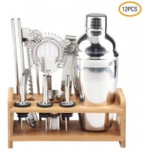 187561 Kit 12 + 1 pièces 550ml de socle en bois Barman et...