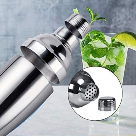 187561 Kit 12 + 1 pièces 550ml de socle en bois Barman et guide cocktail