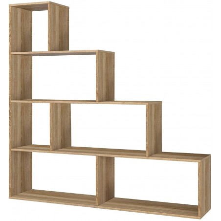 262086 Bibliothèque KLUM avec 9 étagères en mélaminé géométrique 145X29xH145cm