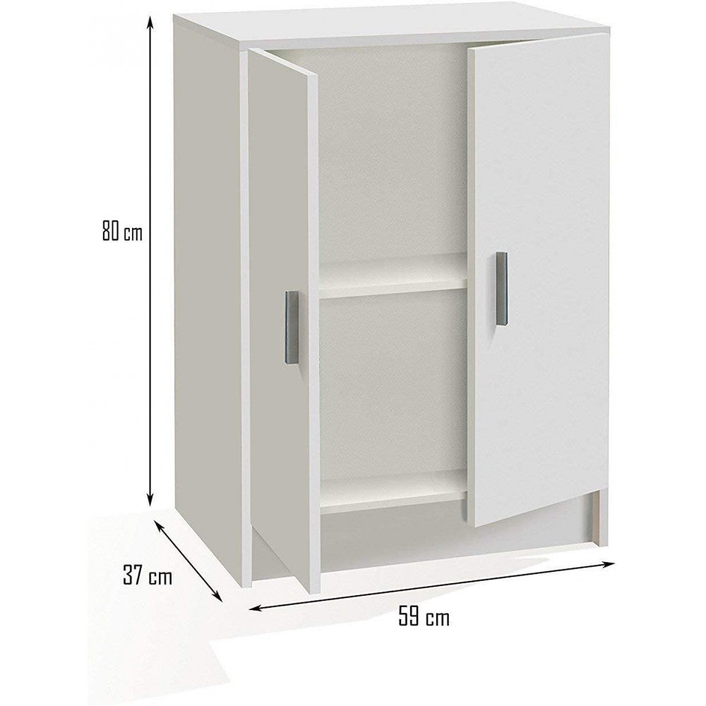 251844 Armoire bas polyvalent avec 2 portes et...