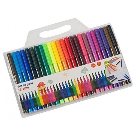 Kit 24 marqueurs de couleur 2 mm - feutres - TOP WRITE KIDS boîtier en plastique avec des compartiments