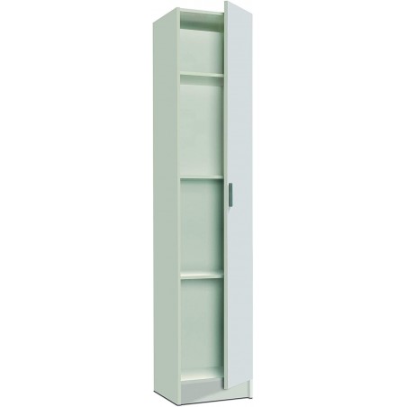 240787 Armoire colonne polyvalente avec 1 porte en bois blanc 37x37x180cm